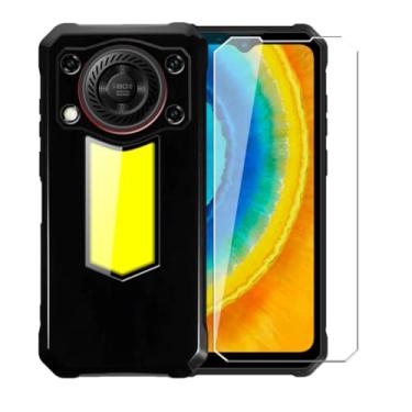 Imagem de WDMYLFTW Capa para Oukitel WP53 Pro + película protetora de tela de vidro temperado - Capa protetora de TPU (preta)