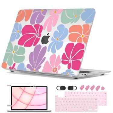 Imagem de Seanai Capa rígida resistente a arranhões para MacBook Pro 13 polegadas M2 M1 Chip 2025 2022-2016 A2338 A2289 A2251 A2159 A1989 A1706 Touch Bar, capa protetora de plástico para laptop, flores