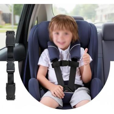 Imagem de Clip de Segurança para Cinto de Cadeirinha Infantil, Trava Peitoral Preta em Plástico Resistente, Acessório Universal para Cadeira de Carro