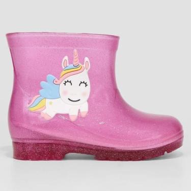 Imagem de Bota infantil Galochinha Infantil feminino/masculino LUELUA, Unicórnio