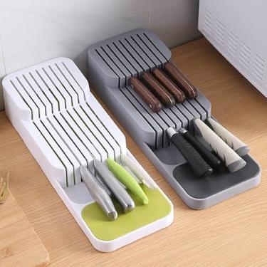 Imagem de Organizador de Facas para Gaveta de Armário de Cozinha Com Base de apoio, suporta até 9 Facas