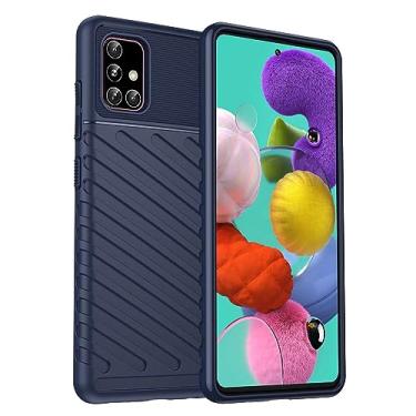 Imagem de Capa para Samsung Galaxy A51 4G. Fibra de carbono refinada, anti-queda, anti-impressões digitais, proteção integral. A capa do telemóvel é compatível com Samsung Galaxy A51 4G