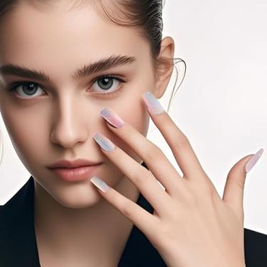 Imagem de Tiras de unhas de gel semicuradas - Inclui 2 almofadas de preparação, lixa de unha e bastão de madeira, funciona com qualquer lâmpada UV/LED, longa duração, fácil de aplicar e remover, qualidade de