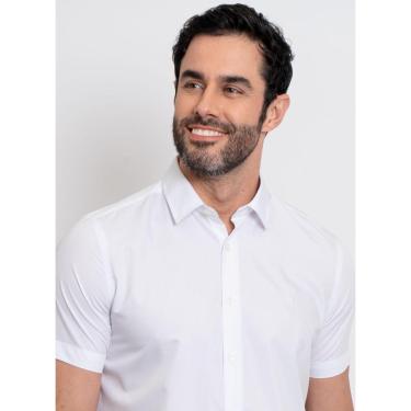 Imagem de Camisa Aleatory Lisa Manga Curta Prime Branca-Masculino