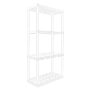 Imagem de Oskar Prateleiras de armazenamento de 4 níveis - organizador de parede de banheiro, prateleira de livros de brinquedos para quarto infantil, sem furadeira, resistente, armário de cozinha, garagem