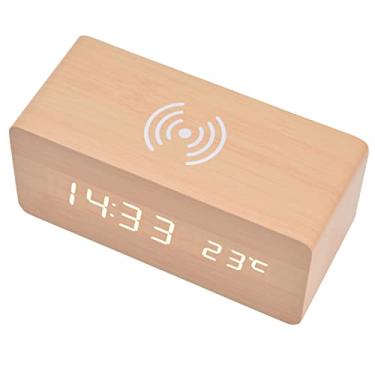 Imagem de Phefop Despertador Digital, Relógio Eletrônico Led de Carregamento Sem Fio Com Detecção de Temperatura, 3 Alarmes para Uso No Quarto (#11)