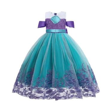 Imagem de Fantasia De Cosplay Da Pequena Sereia Princesa Ariel Para Crianças, Ve