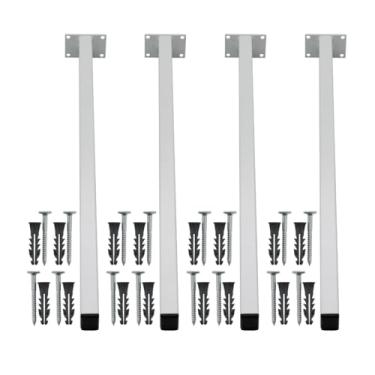 Imagem de Kit 4 Suportes Para Pia De Parafusar 50cm Grapa Mão Francesa Parede Granito Balcão Microondas Banheiro Lavanderia (Branco)