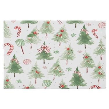 Imagem de CEBUGI Tapete de área 60 x 90 cm macio lavável tapete antiderrapante com suporte de borracha tapetes de área de árvore de Natal para sala de estar, quarto, decoração de casa