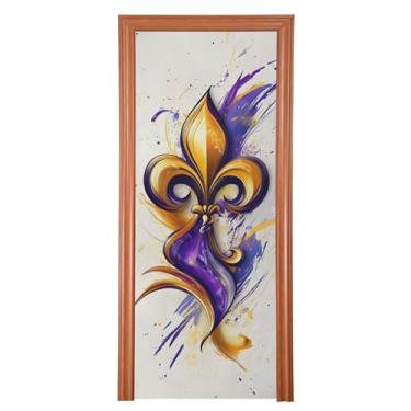Imagem de xigua Capa de porta de decoração de carnaval 81 x 199 cm, placa de decoração de festa para porta da frente, porta de garagem