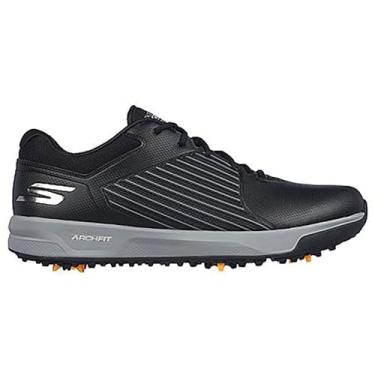 Imagem de Skechers Tênis de golfe masculino Elite 5 Arch Fit impermeável, Preto/cinza com pontas pontiagudas, 10.5
