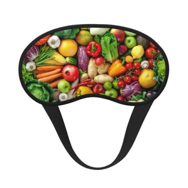 Imagem de Máscara de dormir blackout com estampa de frutas e legumes frescos, máscara para os olhos, leve, macia, para dormir, meditação, viagem, ioga
