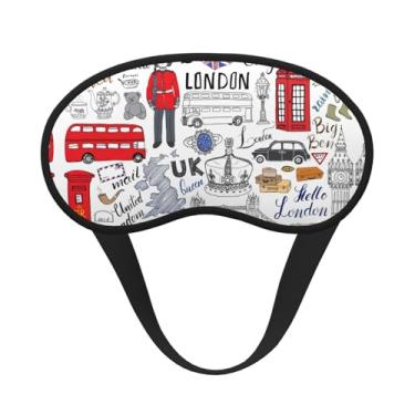 Imagem de Máscara de dormir I Love London Print Blackout Eye Mask Soft Light Cover Sleepers Meditation Travel Yoga