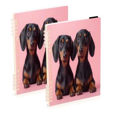 Imagem de Burbuja Cadernos para cães dos namorados, papel pautado universitário A5 com 60 folhas, fichário para diário, escritório, 2 unidades