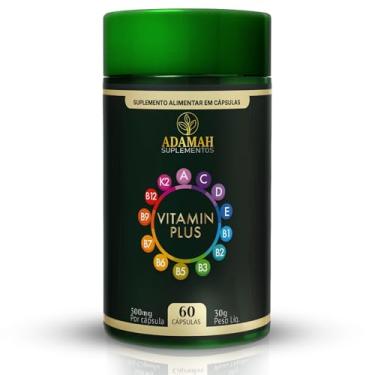 Imagem de Vitamin Plus Adamah - Complexo com 13 Vitaminas Essenciais - A, C, D3, E, K2 (Menaquinona) e Complexo B Completo - Suplemento Vitamínico de Alta Potência - 60 Cápsulas