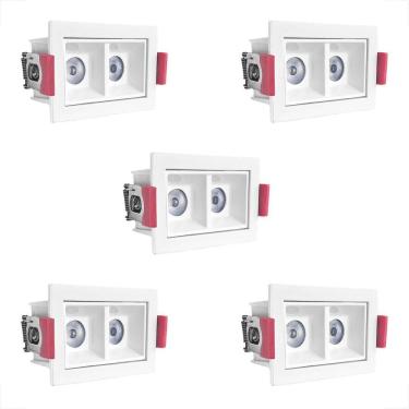 Imagem de Kit 5 Spot Downlight Mini Duplo Led Embutido 4000K Bet85