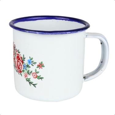 Imagem de Kit 12 Canecas Esmaltadas Mini Xícaras Rústicas Decoradas Floral 150ml