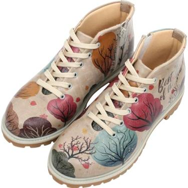 Imagem de DOGO Botas curtas femininas – Botas femininas de couro vegano e cano curto feitas à mão, Melhor época do ano, 34