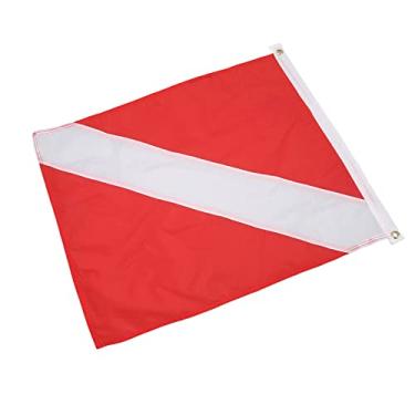 Imagem de KIMISS Bandeira de Mergulho Branca Vermelha Brilhante - Bandeira Leve de Nylon para Mergulhador de 49x59 Cm para Atividades Subaquáticas Seguras, Passeios de Barco, Mergulho Com Snorkel e Aventuras de