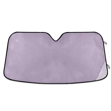 Imagem de Toldo de para-brisa de carro violeta claro, protetores solares de carro para janela frontal, proteção UV persiana dobrável para janela de carro, acessórios de resfriamento de carro