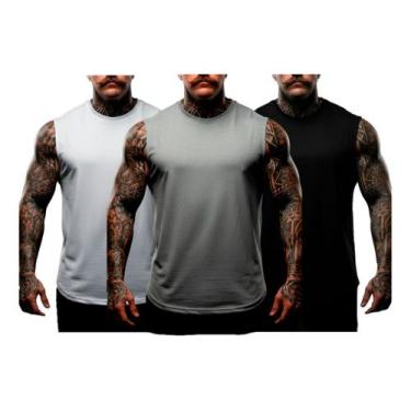 Imagem de Kit 3 Regata Masculina Machão Streetwear Lisa Básica 3008 - Camisa Ove