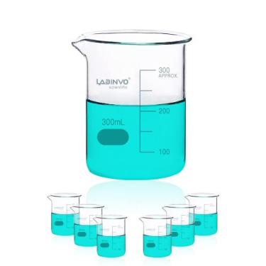 Imagem de Copo de vidro LABINVO Low Form Graduado 300mL x6 3.3 Borosilicato