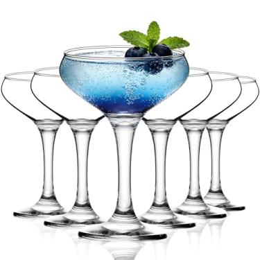 Imagem de TOLASTO Copos de cupê de pires champanhe | Conjunto de 6 | 235 ml | Copos de coquetel Martini, Vintage Classic 20s Art Déco Party, Margarita, Uísque, Gin, Tequila, Livre de BPA, Seguro para Máquina de