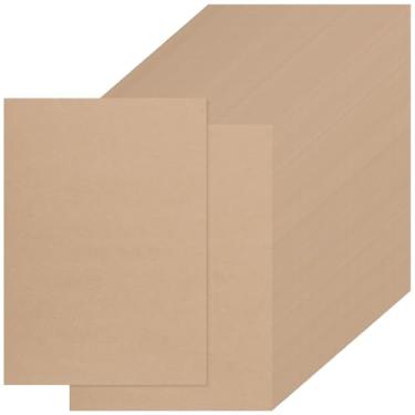 Imagem de SENJEOK 200 folhas de papelão marrom Kraft, 21 x 28 cm, 300 g/m2, papel grosso A4 para artes artesanais, desenho, projetos faça você mesmo
