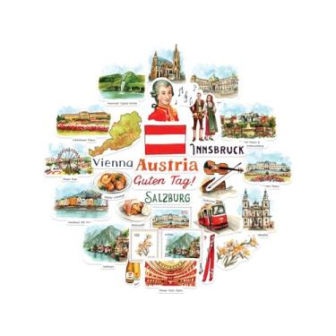 Imagem de Navy Peony Adesivos de declaração da Áustria