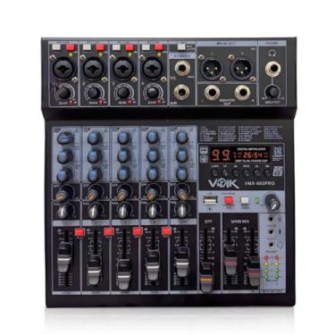 Imagem de Mesa de Som 6 Canais com USB e Bluetooth 48v Igreja Voik VMX-602PRO