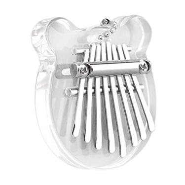 Imagem de Piano de polegar Kalimba acrílico com 8 teclas - piano de dedo portátil relaxante - para adultos iniciantes e crianças - festa familiar - musical acrílico lindamente projetado