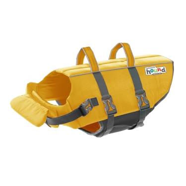Imagem de Outward Hound Colete salva-vidas para cães Granby Splash, colete salva-vidas de alta flutuabilidade para natação, passeios de barco e segurança na água, GG, amarelo