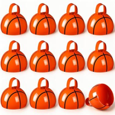 Imagem de Boao 12 peças para fazer barulho de sino de basquete 10 cm de metal esportivo com alça novidade percussão manual para eventos esportivos, jogos de basquete, artigos de lembrancinha de festa