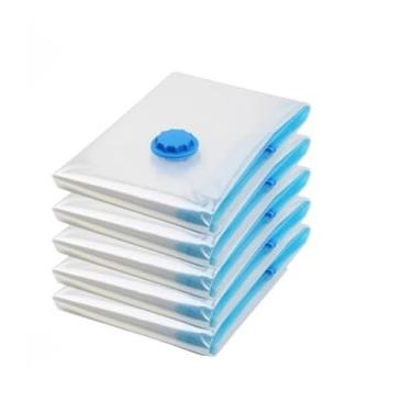 Imagem de Kit Saco a Vácuo Roupas Edredom Com Bomba Elétrica Ideal para Viagem Organização Economia de Espaço(Kit 3 Sacos 50x60 (Sem Bomba))