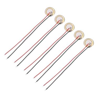 Imagem de uxcell 5 discos piezoelétricos 12 mm acústico captador transdutor microfones trigger buzzer bateria guitarra com revestimento de alumínio