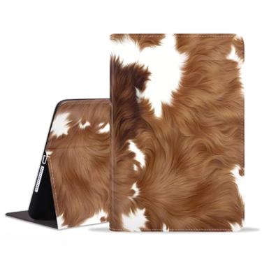 Imagem de FVAENDHIO Capa para Samsung Galaxy Tab S11 11 polegadas 2025 (Modelo: SM-X730/X736B), capa protetora de couro, capa inteligente com suporte ajustável para despertar/hibernar, estampa de vaca marrom