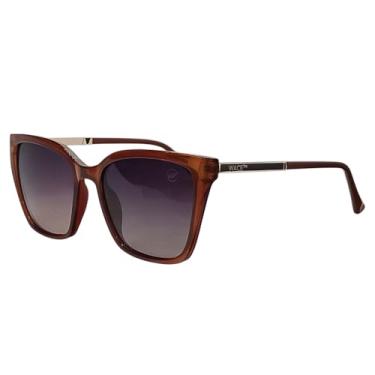 Imagem de Óculos de Sol Feminino Florença Polarizado UV400 Marrom (Cinza degradê)