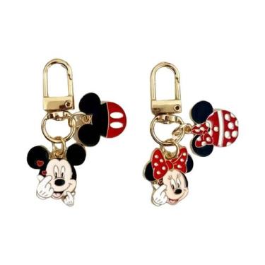 Imagem de Conjunto De Chaveiros Disney Mickey Minnie Mouse Em Ouro, Pingente Kaw