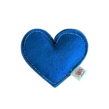 Imagem de Cherry Valley Organics Brinquedo de erva de gato, erva de gato orgânica, 100% feltro de lã, cultivado e feito nos EUA, coração (azul)