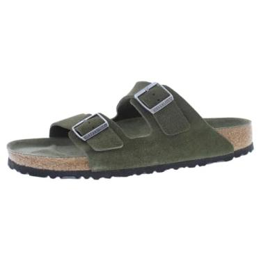 Imagem de Birkenstock Sandália de palmilha macia unissex para adultos Arizona, Tomilho Tonal Fb/Verde Grama, 13-13.5 Women/11-11.5 Men