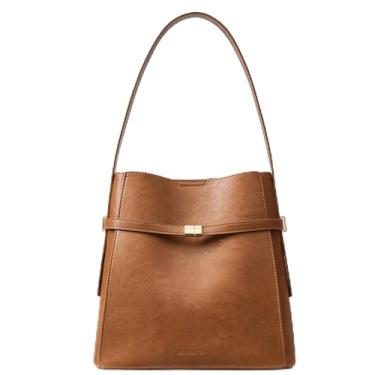 Imagem de BOSTANTEN Bolsas grandes femininas de couro vegano bolsa de ombro Hobo Designer, Marrom