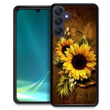 Imagem de DAIZAG Capa compatível com Samsung Galaxy A25 5G, capa vintage de girassol TPU macio à prova de arranhões à prova de choque para meninos e meninas capa protetora para Samsung Galaxy A25 5G 6,5