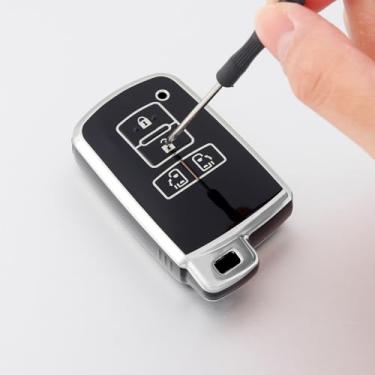 Imagem de Capa de chave de controle remoto inteligente de 4 botões compatível com Toyota Land Cruiser/Camry/Corolla, acessórios para chaves automotivas