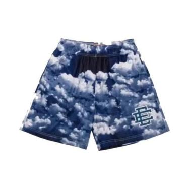 Imagem de Shorts Masculinos De Malha Floral Para Academia, Basquete E Praia, Est