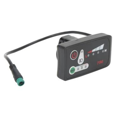 Imagem de Naroote Painel de Exibição de Energia LED para Bicicleta Elétrica Medidor de Modificação Durável para Guidão de 22,2 Mm, Plugue 5P à Prova D'água para Fácil Operação, Leve e Portátil, para (24 V)
