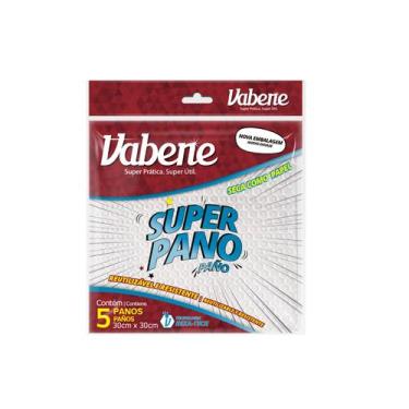 Imagem de Pano Multiuso 30x30 Super Pano Vabene Com 5 Unidades Branco