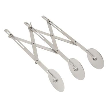 Imagem de Cortador de massa ajustável de aço inoxidável de 3 rodas – Rolo de pizza expansível para fatiar uniforme, ferramenta profissional de cozimento para biscoitos, massa e tortas