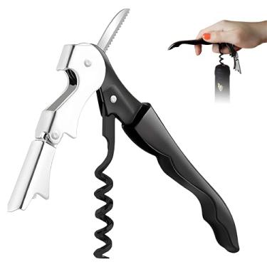 Imagem de Abridor de Garrafa Multifuncional 3 em 1 - Abridor Para Vinho e Cerveja Manual, Saca-Rolhas e Rompedor de Lacres Profissional