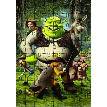 Imagem de Quebra-Cabeça Jogo Infantil Shrek 64 Peças MDF 18x26 - Brother'S Minei