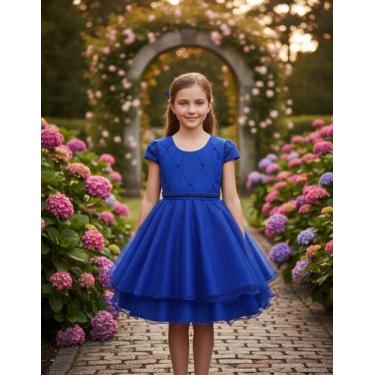 Imagem de Vestido Infantil Princesa Pérola Festa Luxo Saia De Brilho - Algodo Do